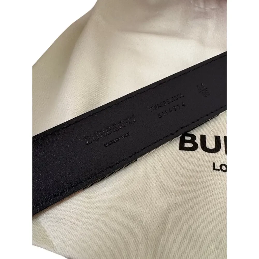 Burberry Classic Check Leather Belt in Beige/Black NEW 80cm - Picture 7 of 8